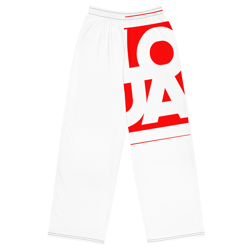 Lion OF Judah Apparel Logo Fire Engine Red All over print unisex wide leg pants
