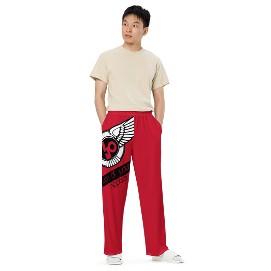 Lion Of Judah Logo Design Red unisex wide-leg pants
