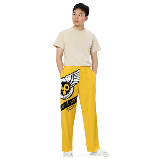 Lion Of Judah Logo Design Yellow unisex wide-leg pants