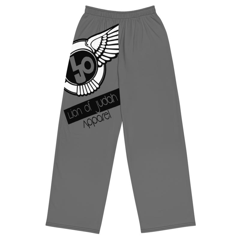 Lion Of Judah Logo Design Grey Unisex Wide-Leg Pants