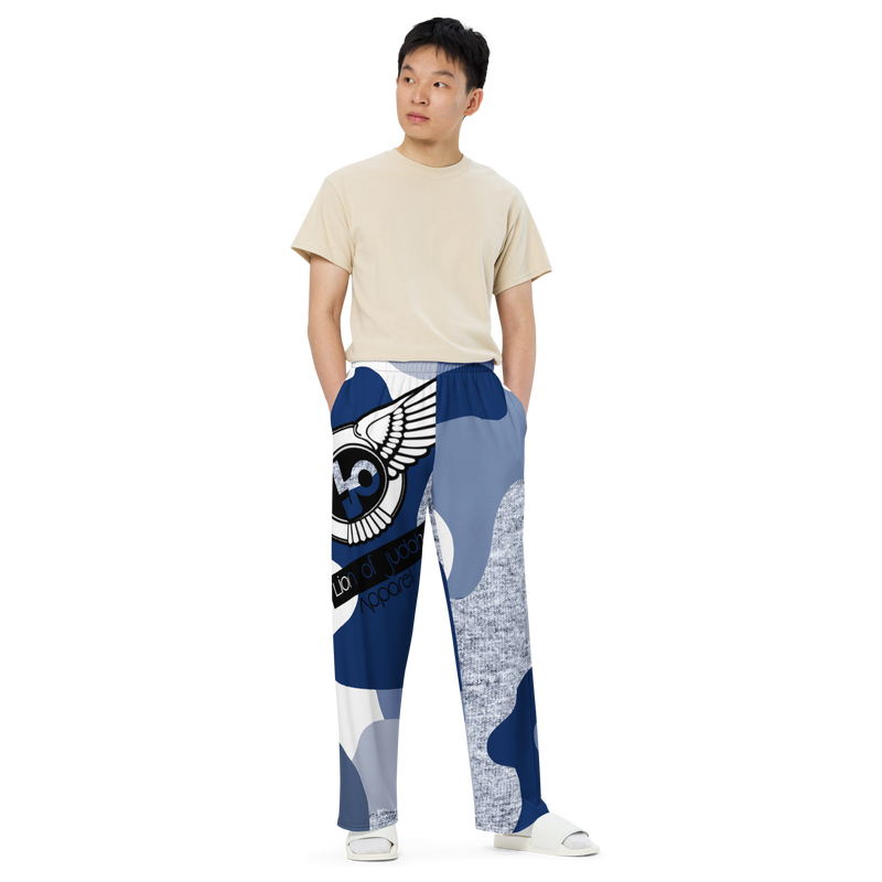 Lion Of Judah Black Logo Pattern Design Unisex Wide-Leg Pants