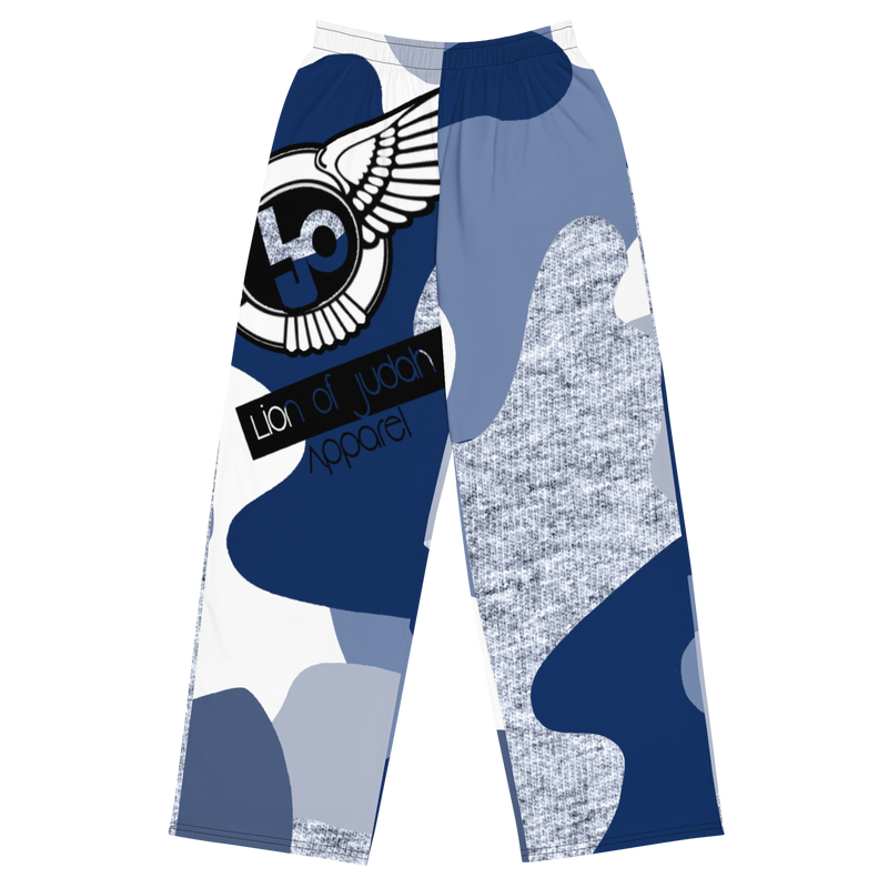 Lion Of Judah Black Logo Pattern Design Unisex Wide-Leg Pants