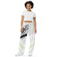 Lion Of Judah Black Logo White Yellow V Shaped Graphic Design V.6 Unisex Wide-Leg Pants