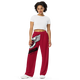 Lion Of Judah Black Logo Carmine Red Graphic Design Unisex Wide-Leg Pants