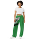 Lion Of Judah Black Logo Green Graphic Design Unisex Wide-Leg Pants