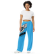 Lion Of Judah Black Logo Sky Blue Graphic Design Unisex Wide-Leg Pants