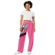 Lion Of Judah Black Logo Pink Graphic Design Unisex Wide-Leg Pants