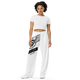 Lion Of Judah Black Logo White Graphic Design Unisex Wide-Leg Pants