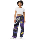 Lion Of Judah Black Purple Camo Graphic Design Unisex Wide-Leg Pants