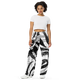 Lion Of Judah Black Logo Zebra Black & White Pattern Graphic Design Unisex Wide-Leg Pants