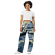 Lion Of Judah Black Logo Camo Pattern Graphic Design Unisex Wide-Leg Pants