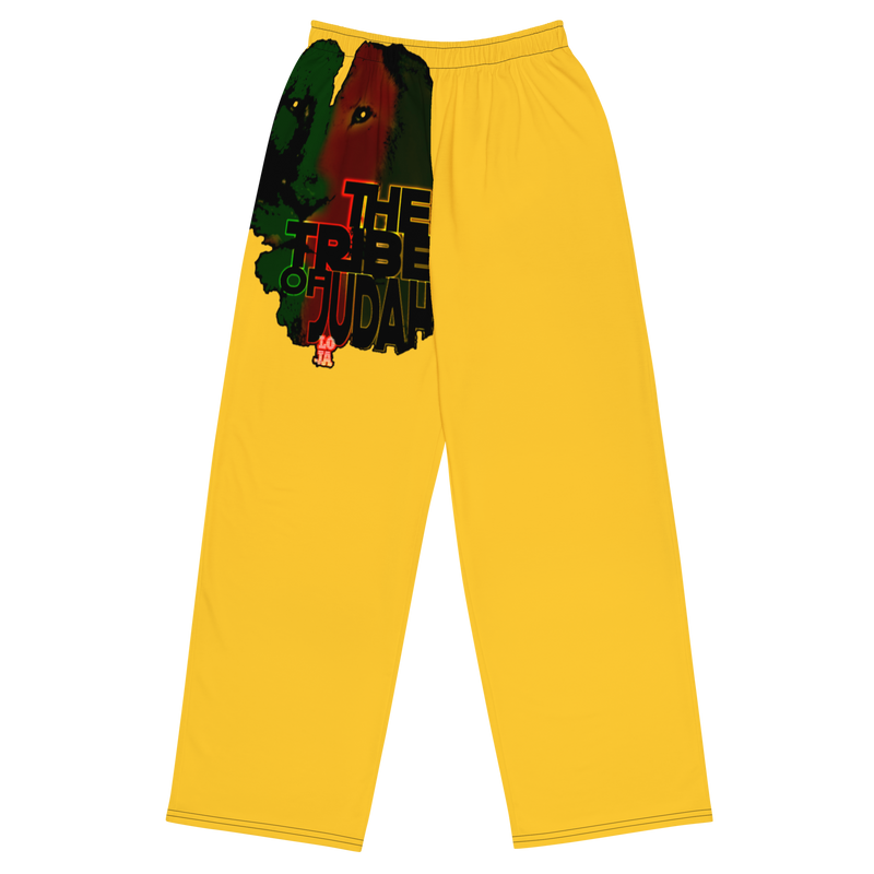 Tribe Of Judah Lion Graphic Design Yellow Unisex Wide-Leg Pants