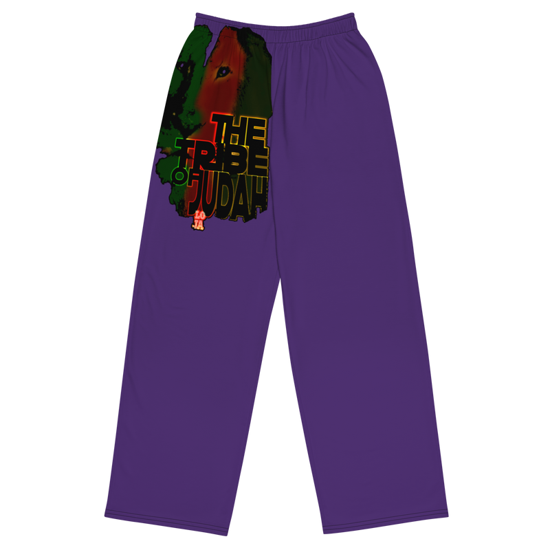 Tribe Of Judah Lion Graphic Design Purple Unisex Wide-Leg Pants