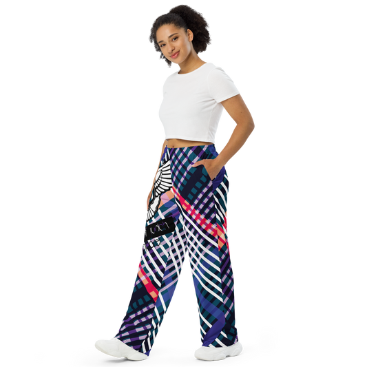 Lion Of Judah Black Logo Color Cross Pattern Graphic Design Unisex Wide-Leg Pants
