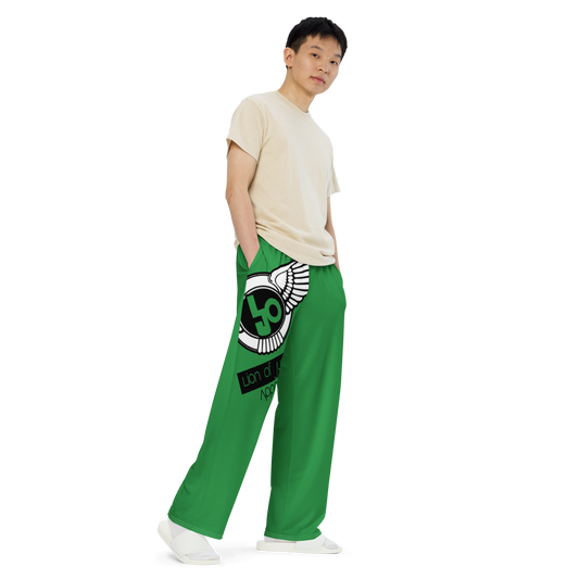 Lion Of Judah Logo Design Green Unisex Wide-Leg Pants