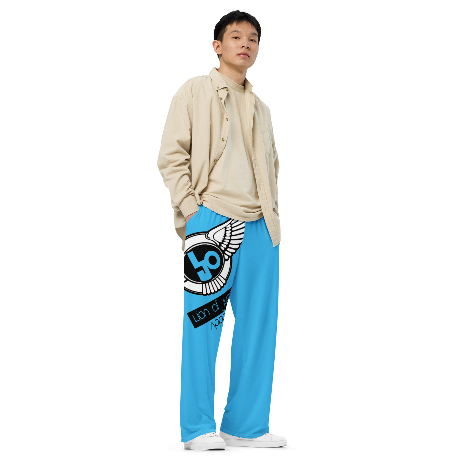 Lion Of Judah Logo Design Men’s Sky Blue Unisex Wide-Leg Pants