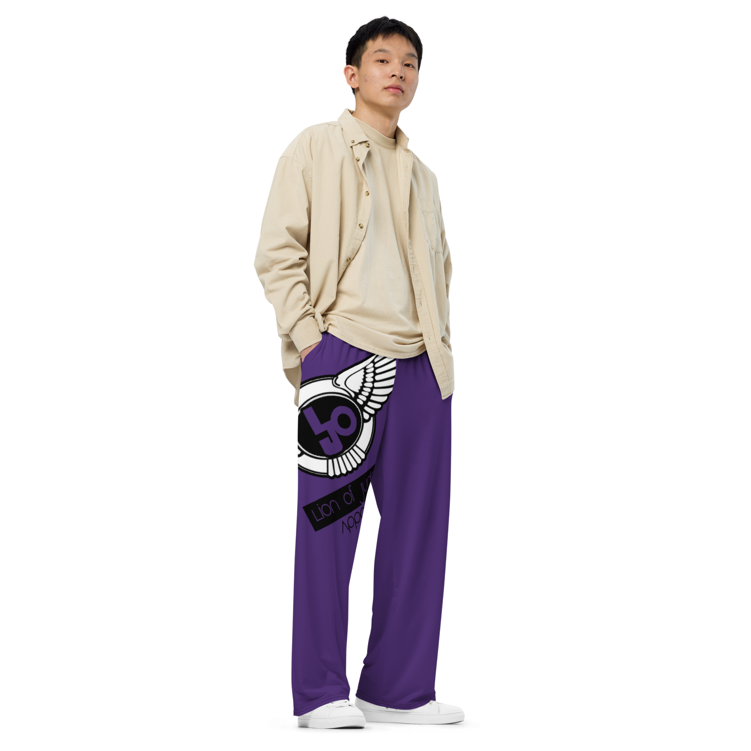 Lion Of Judah Logo Design Purple Unisex Wide-Leg Pants