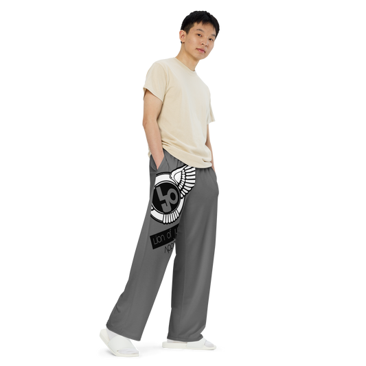 Lion Of Judah Logo Design Grey Unisex Wide-Leg Pants