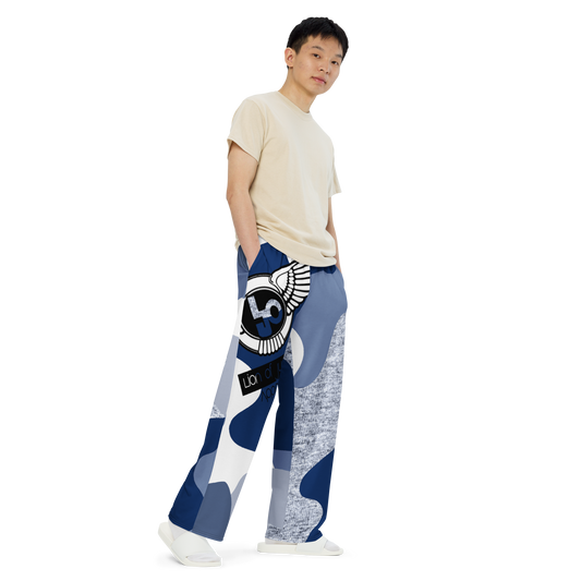 Lion Of Judah Black Logo Pattern Design Unisex Wide-Leg Pants