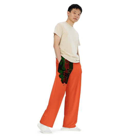 Tribe Of Judah Lion Graphic Design Orange Unisex Wide-Leg Pants