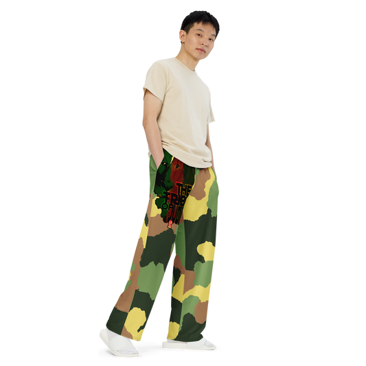 Tribe Of Judah Lion Camo Graphic Design V.1 unisex wide-leg pants