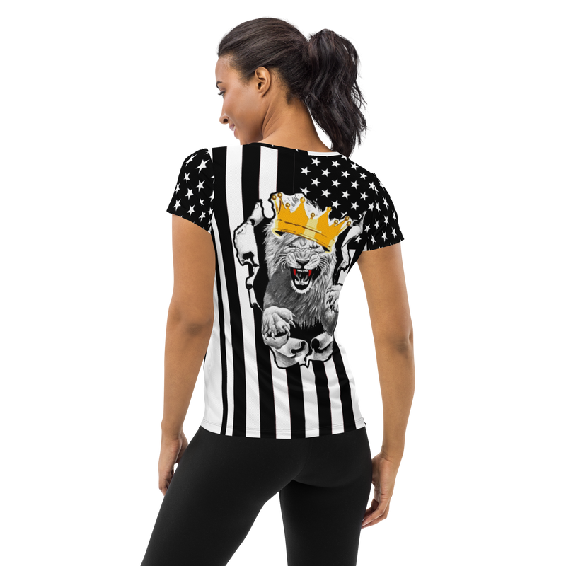 Lion Of Judah All-Over Print Women's Athletic T-shirt
