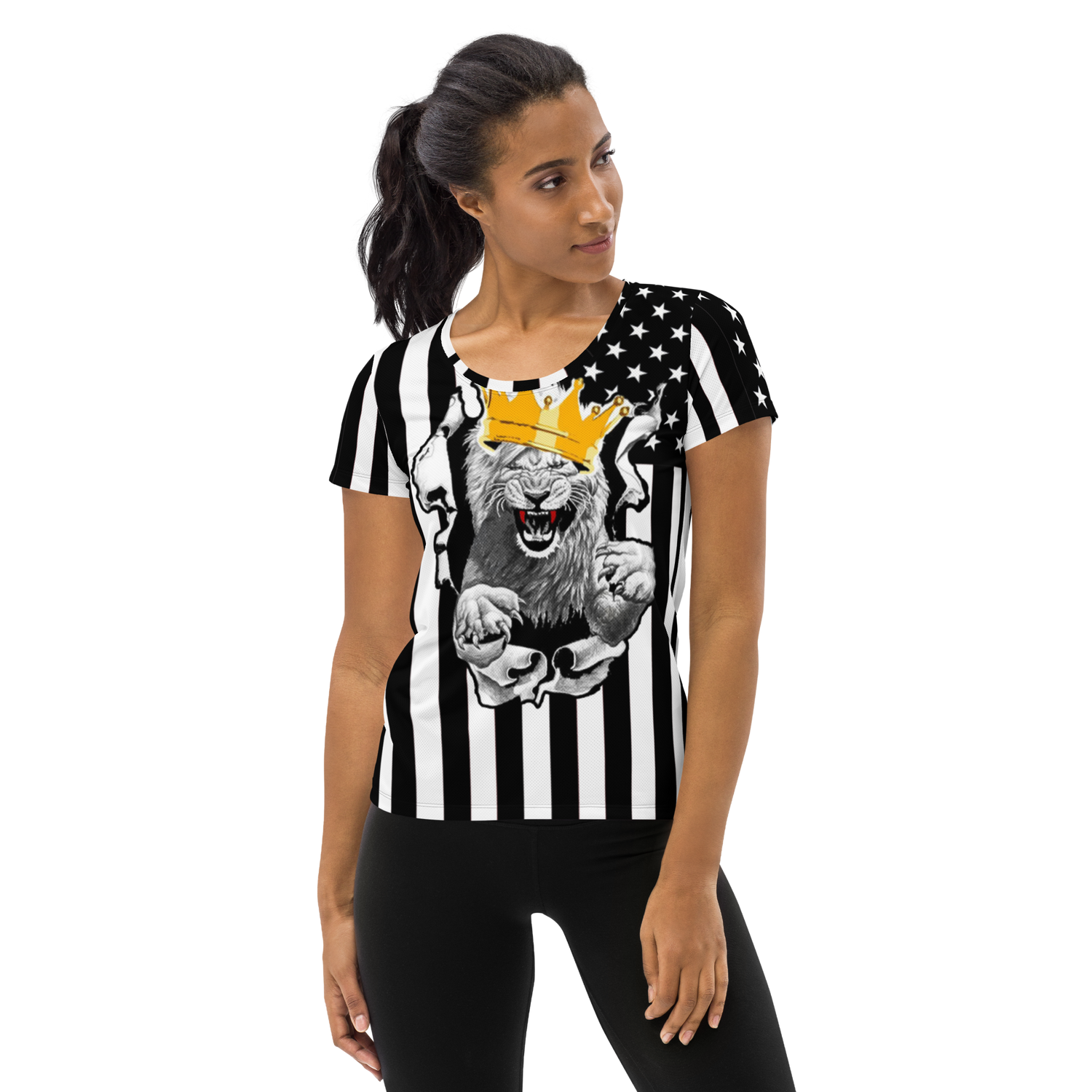 Lion Of Judah All-Over Print Women's Athletic T-shirt
