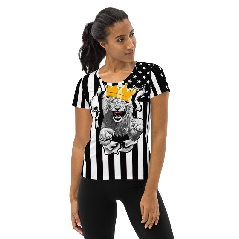 Lion Of Judah All-Over Print Women's Athletic T-shirt