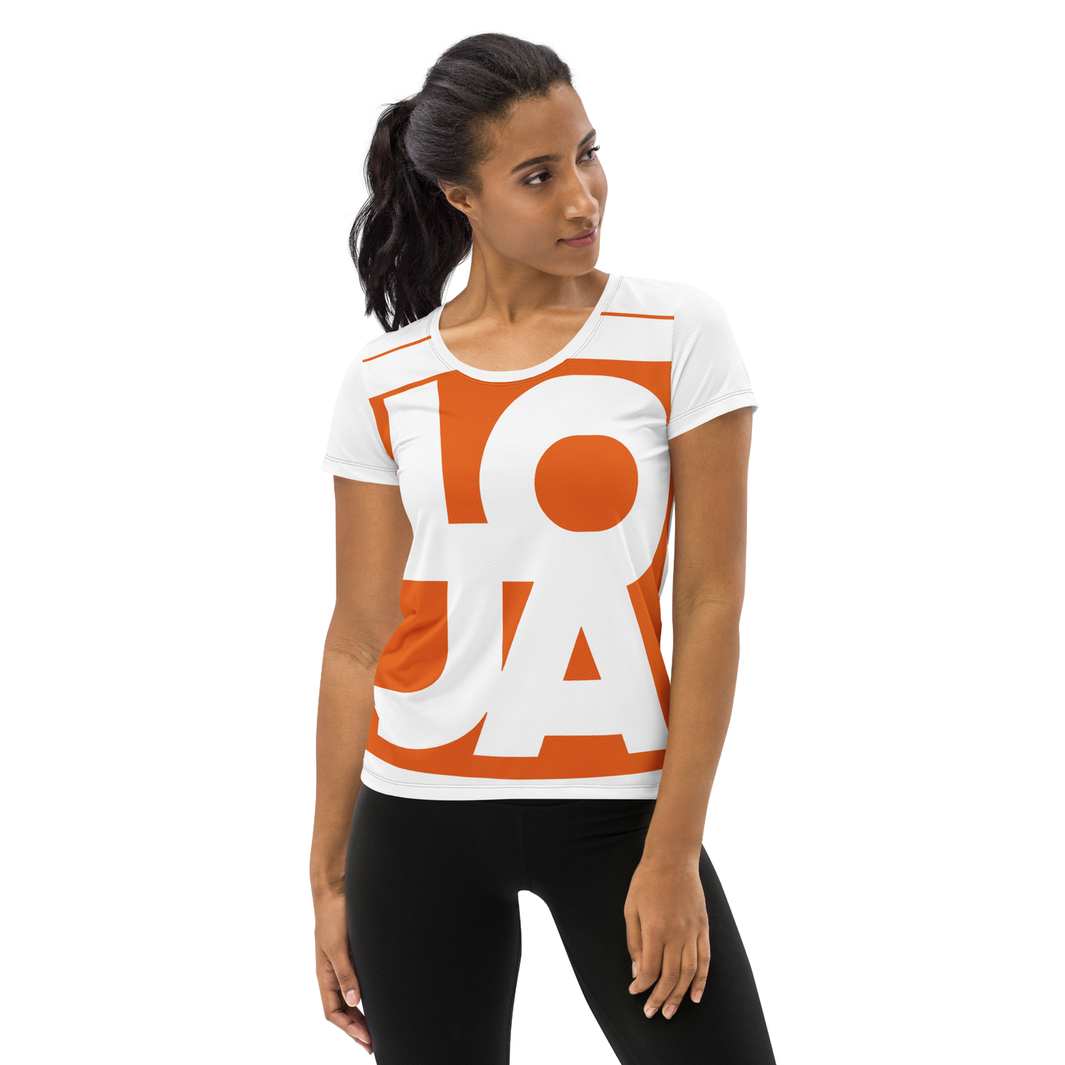 Lion Of Judah Apparel Logo Texas Longhorn Orange Big Print All Over Print Women's Athletic T-shirt
