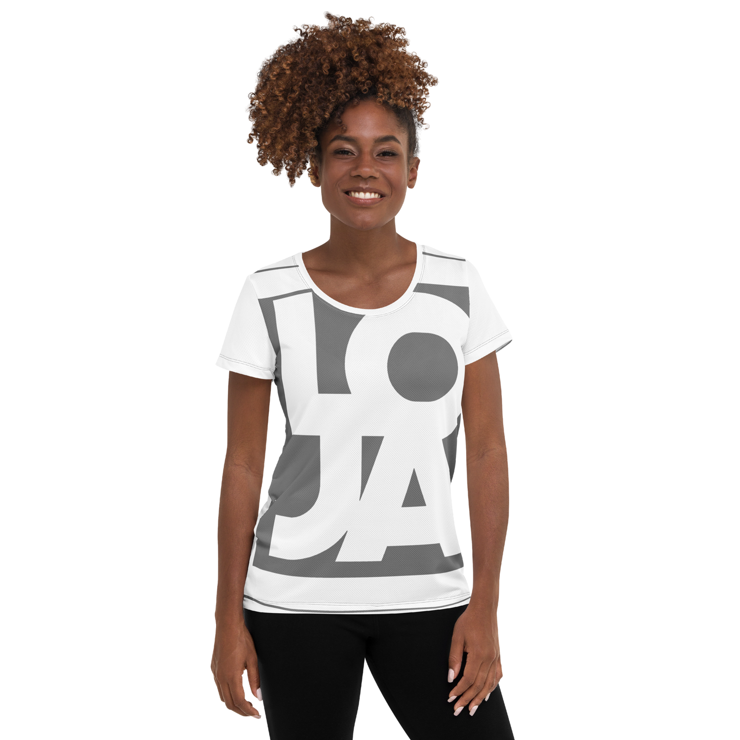 Lion Of Judah Apparel Logo Space Grey All-Over Print Women's Athletic T-shirt