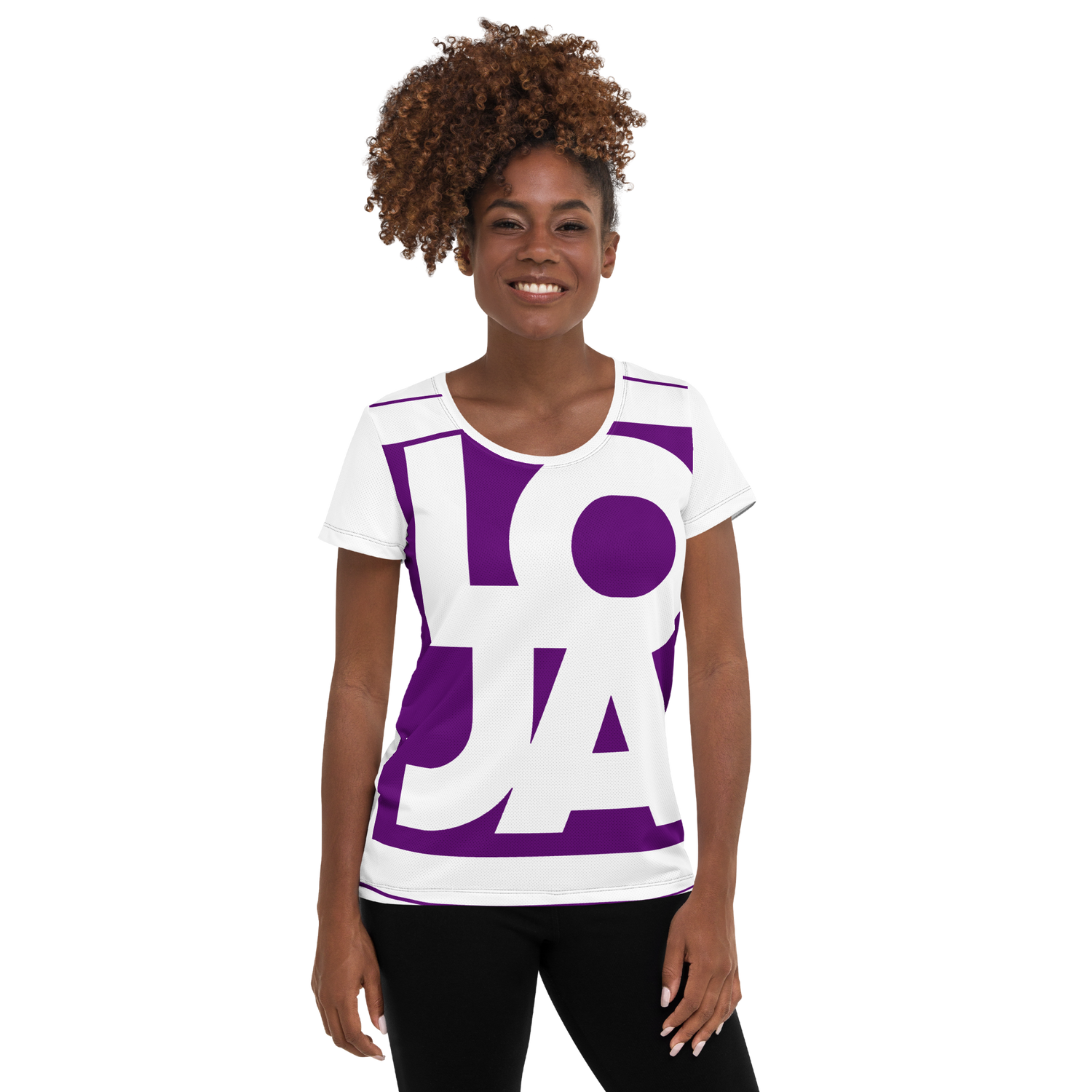 Lion Of Judah Apparel Logo Royal King Purple All Over Print Women's Athletic T-shirt