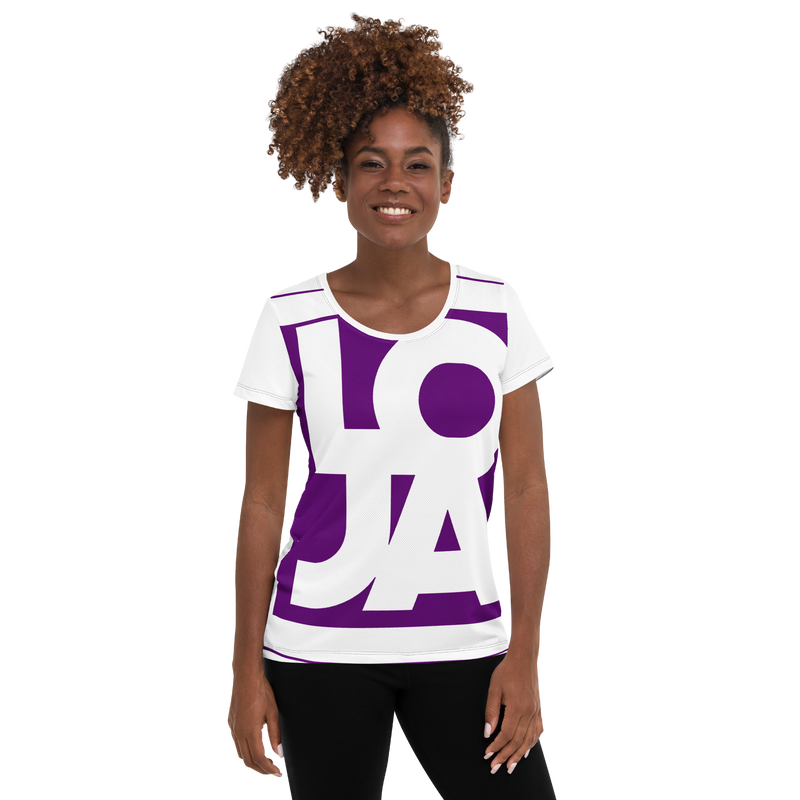 Lion Of Judah Apparel Logo Royal King Purple All Over Print Women's Athletic T-shirt