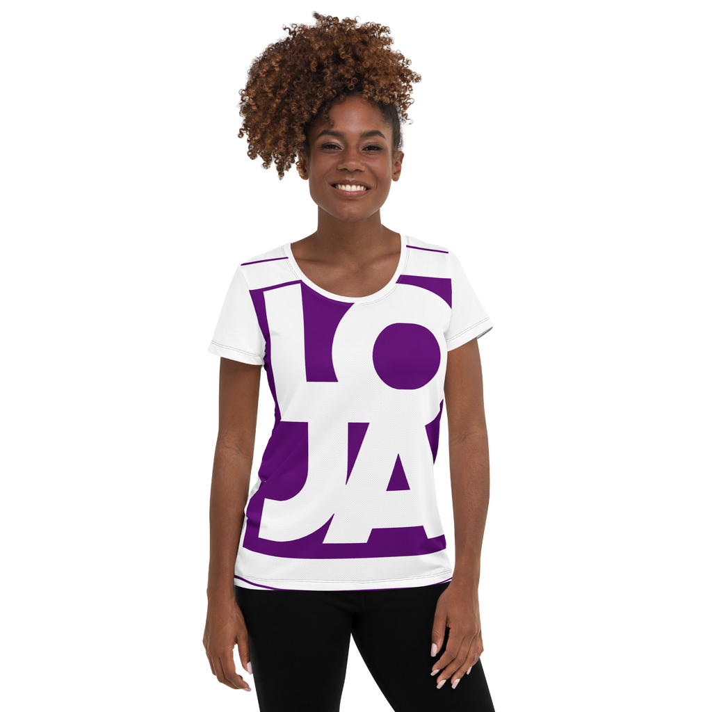 (Big Print ) Royal King Purple Lion Of Judah Apparel Logo All Over Print Women's Athletic T-shirt