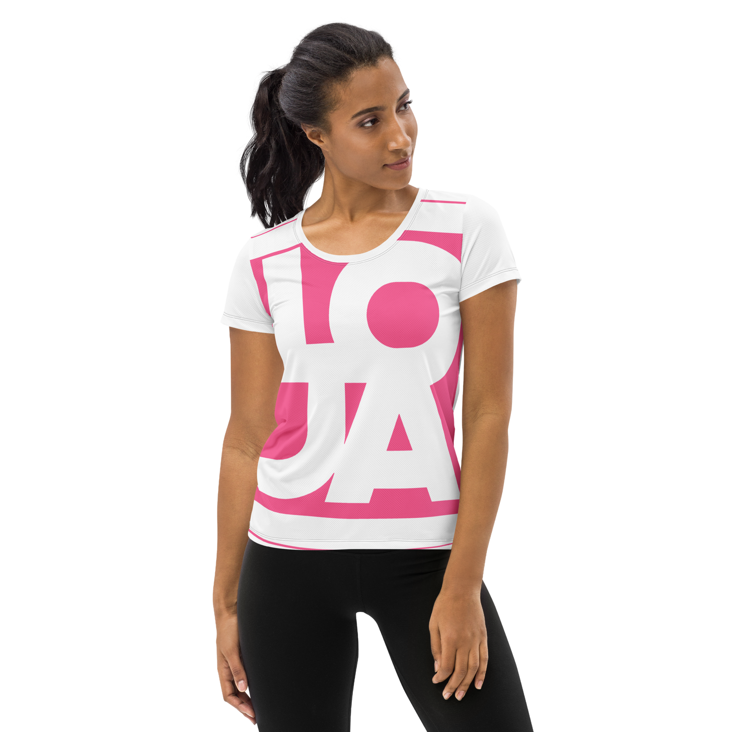 Lion Of Judah Apparel Logo Pink All Over Print Women's Athletic T-shirt