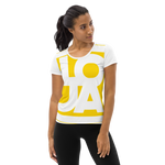 (Big Print) High Energy bright Sun Star Yellow Lion Of Judah Apparel Logo All Over Print Women's Athletic T-shirt
