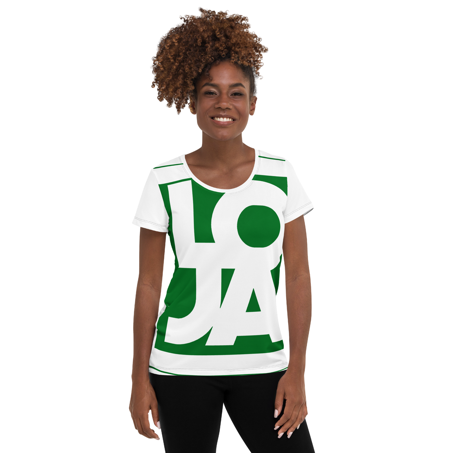 Lion Of Judah Apparel Logo Green Frog All Over Print Women's Athletic T-shirt