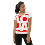 (Big Print) Fire Engine Red Lion Of Judah Apparel Logo All Over Print Women's Athletic T-shirt
