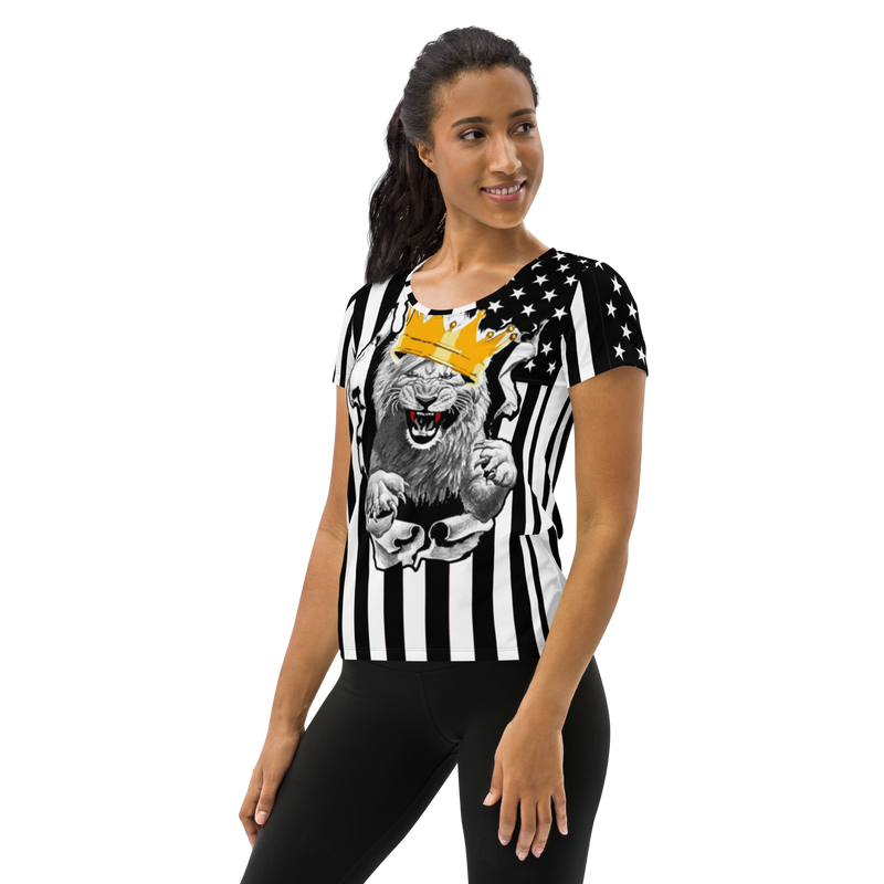 Lion Of Judah All-Over Print Women's Athletic T-shirt