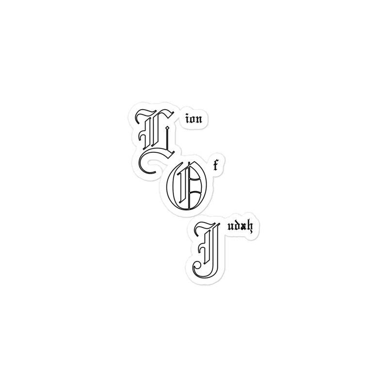 Lion Of Judah Ole English Words Bubble free stickers