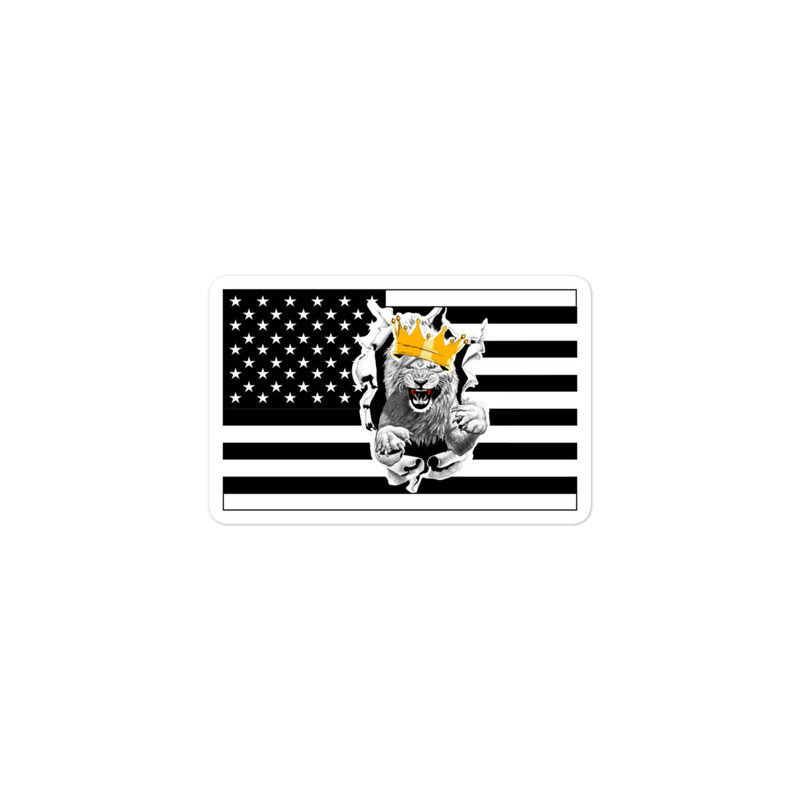 Lion Of Judah US flag Bubble free stickers