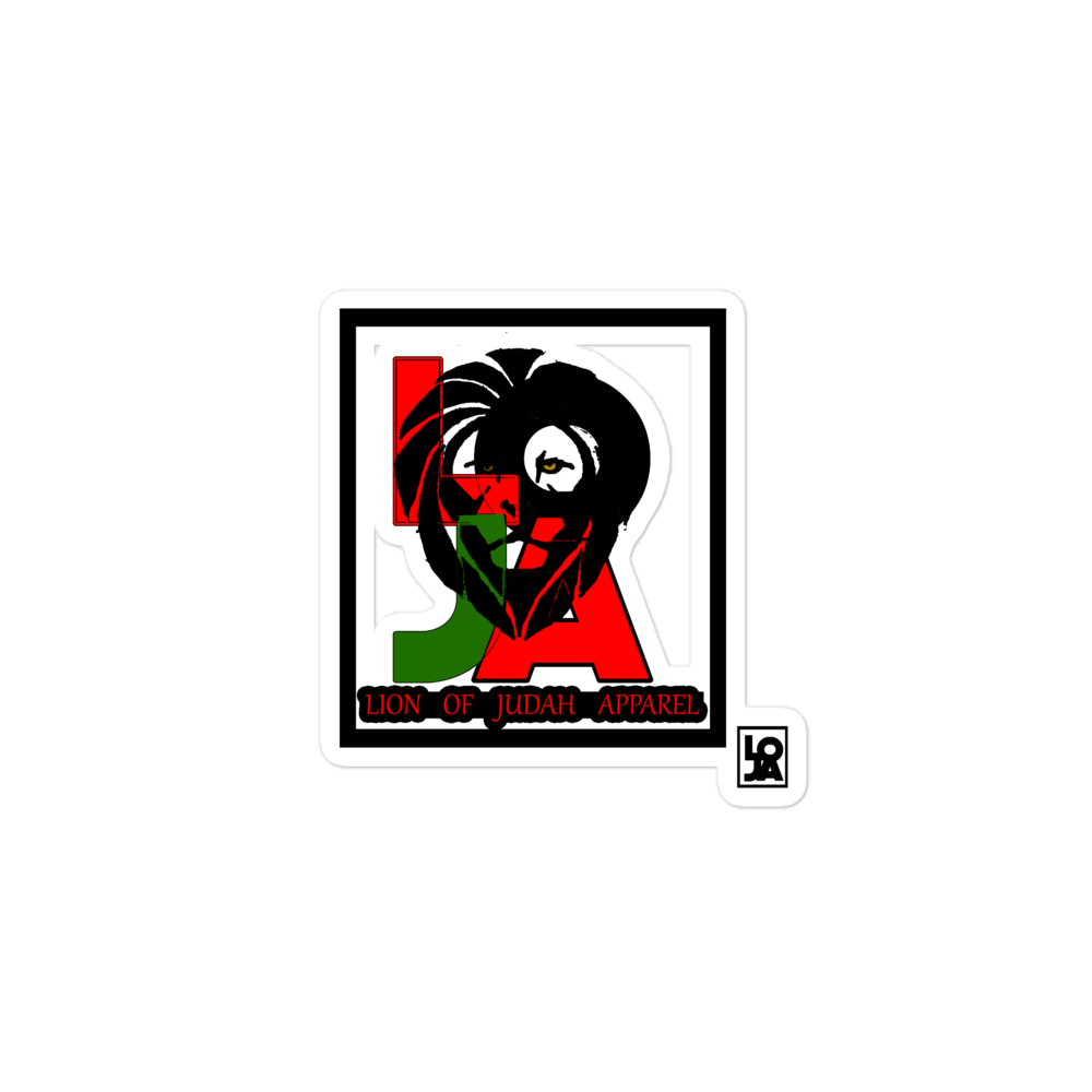 Lion Of Judah Apparel (L.O.J.A.) Design Bubble free stickers