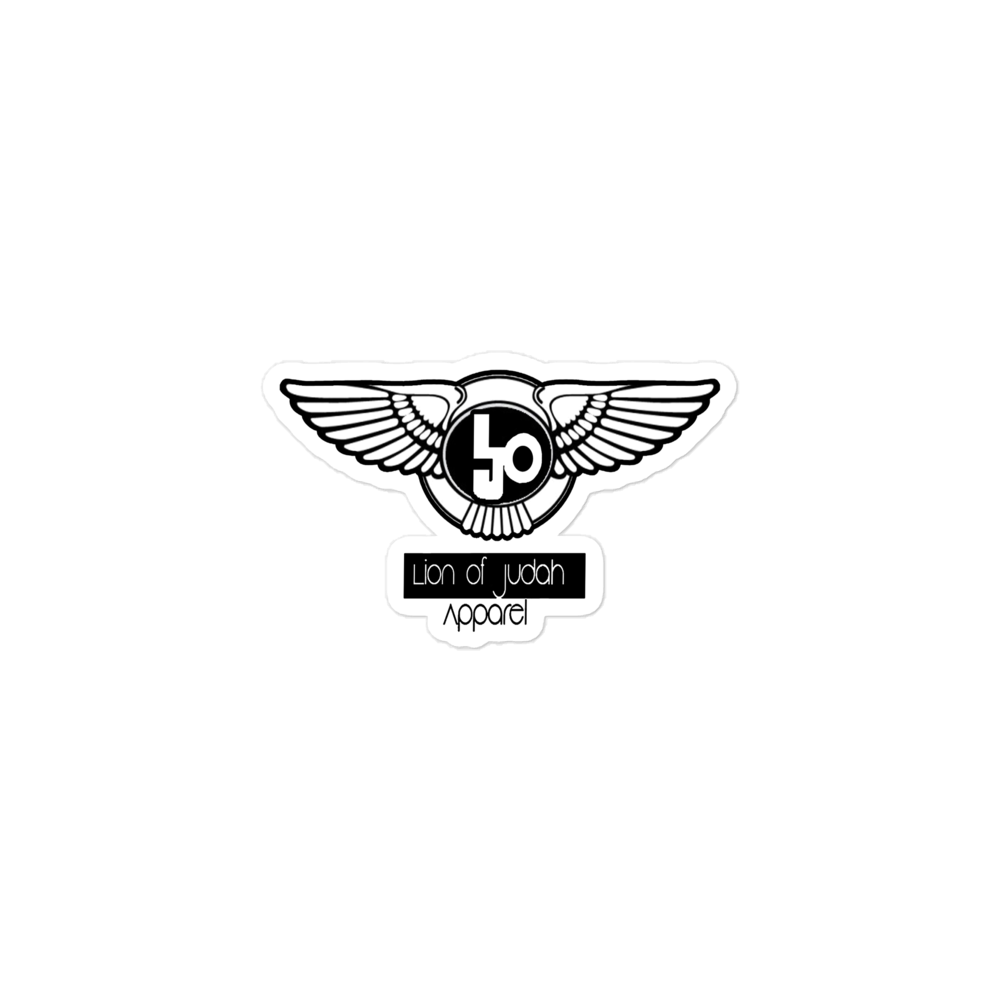 Lion Of Judah Black logo Bubble free stickers