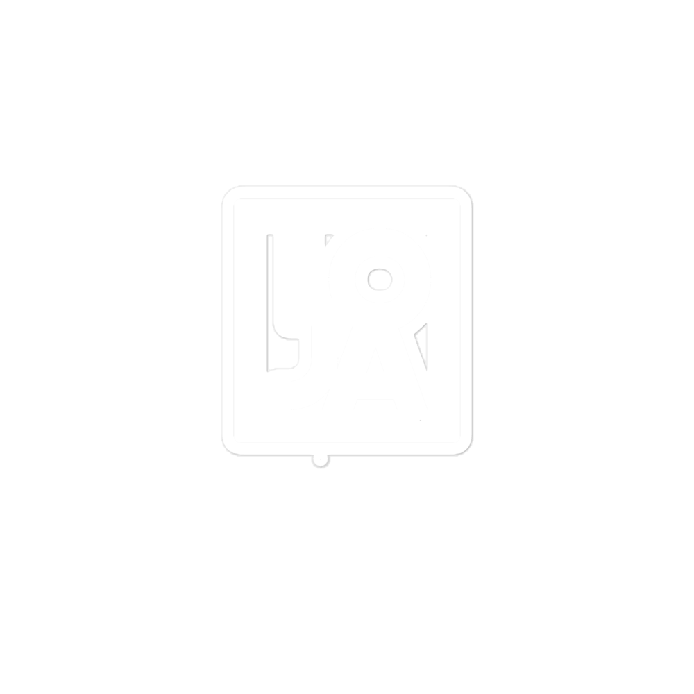 Loja White logo Bubble free stickers