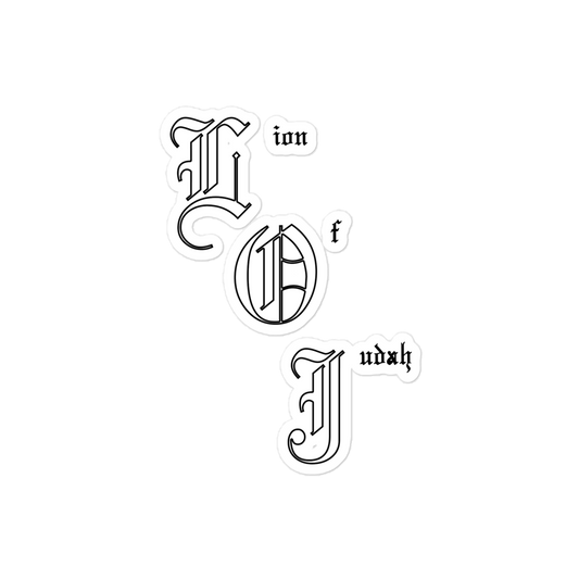Lion Of Judah Ole English Words Bubble free stickers