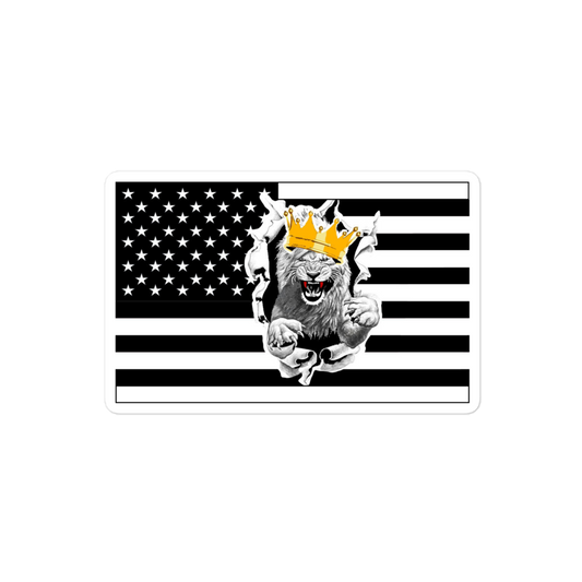 Lion Of Judah US flag Bubble free stickers
