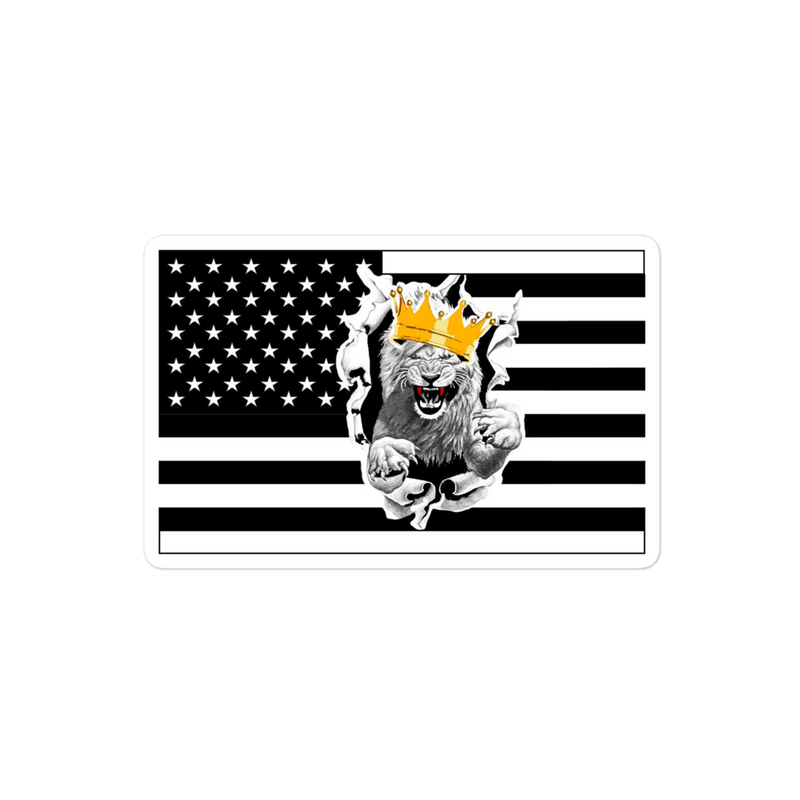 Lion Of Judah US flag Bubble free stickers