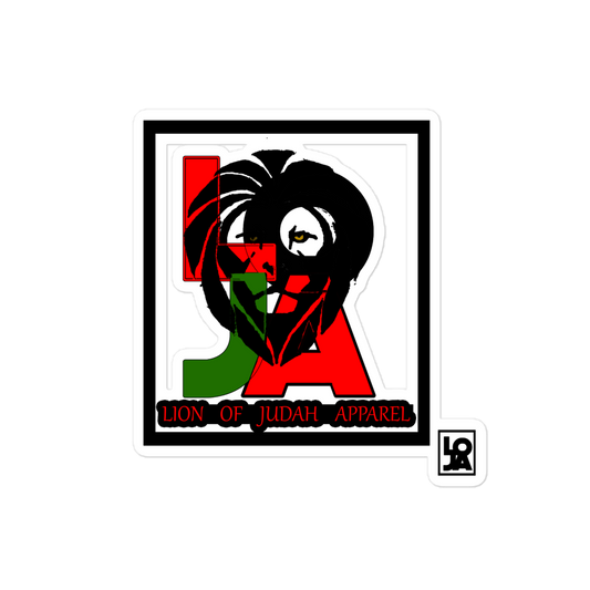 Lion Of Judah Apparel (L.O.J.A.) Design Bubble free stickers