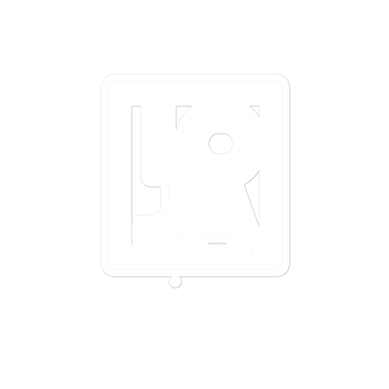 Loja White logo Bubble free stickers
