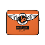 (L.O.J) Lion Of Judah Black Logo Design Orange Laptop Sleeve