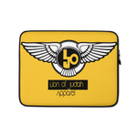 (L.O.J) Lion Of Judah Black Logo Design Yellow Laptop Sleeve